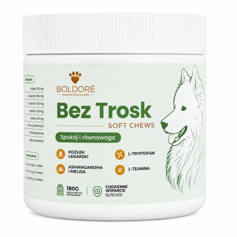 BOLDORÉ Bez Trosk Soft Chews – suplement diety dla psów 180 g