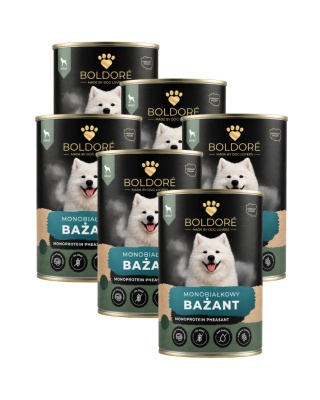 Zestaw karma mokra dla psa Monoproteinowy Bażant 6x400g (dorosły)