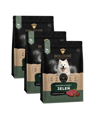 Zestaw karma sucha dla psa Monobiałkowa Jeleń 3x1,5kg (dorosły)
