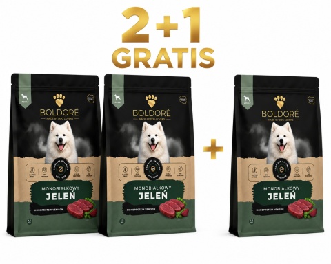 Zestaw karma sucha dla psa Monobiałkowa Jeleń 3x1,5kg (dorosły)