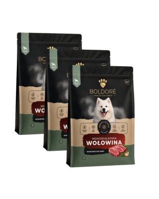 Zestaw karma sucha dla psa Monobiałkowa Wołowina 3x1,5kg (dorosły)