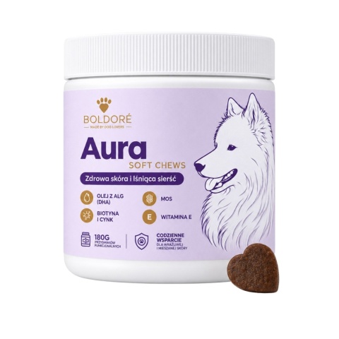BOLDORÉ Aura Soft Chews – zdrowa skóra i lśniąca sierść 180 g