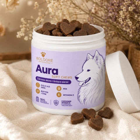 BOLDORÉ Aura Soft Chews – zdrowa skóra i lśniąca sierść 180 g
